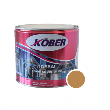 Vopsea  email Kober Ideea pentru lemn/metal/sticla, interior/exterior, cafeniu, 2,5 l