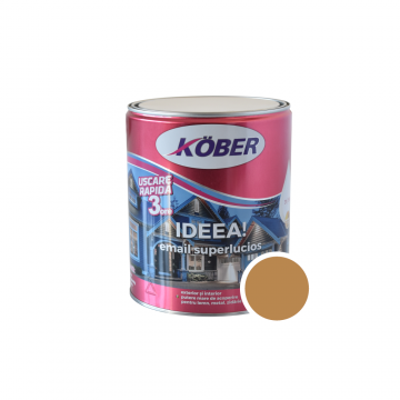 Vopsea email Kober Ideea pentru lemn/metal/sticla, interior/exterior, cafeniu, 4 l