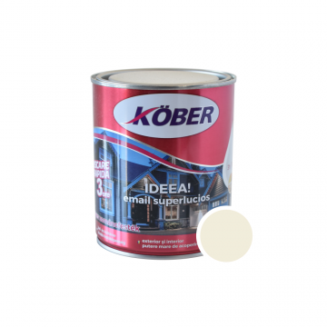 Vopsea email Kober Ideea pentru lemn/metal/sticla, interior/exterior, crem ivoire, 0,75 l