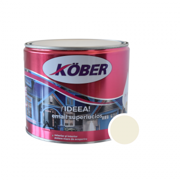 Vopsea email Kober Ideea pentru lemn/metal/sticla, interior/exterior, crem ivoire, 2,5 l