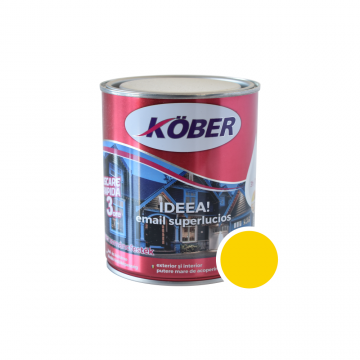 Vopsea email Kober Ideea pentru lemn/metal/sticla, interior/exterior, galben sulf, 0,75 l
