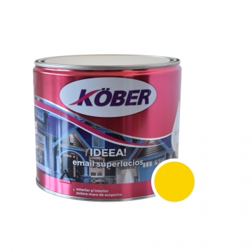 Vopsea email Kober Ideea pentru lemn/metal/sticla, interior/exterior, galben sulf, 2,5 l