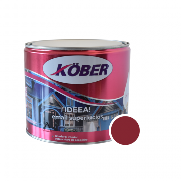 Vopsea email Kober Ideea pentru lemn/metal/sticla, interior/exterior, grena, 2,5 l