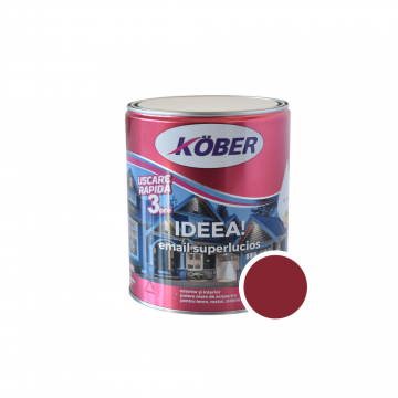 Vopsea email Kober Ideea pentru lemn/metal/sticla, interior/exterior, grena, 4 l