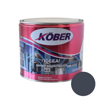 Vopsea email Kober Ideea pentru lemn/metal/sticla, interior/exterior, gri antracit, 2,5 l