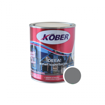 Vopsea email Kober Ideea pentru lemn/metal/sticla, interior/exterior, gri metal, 0,75 l