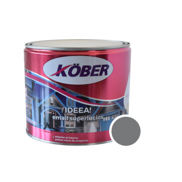 Vopsea email Kober Ideea pentru lemn/metal/sticla, interior/exterior, gri metalizat, 2,5 l