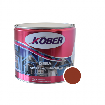 Vopsea email Kober Ideea pentru lemn/metal/sticla, interior/exterior, maro, 2,5 l