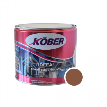 Vopsea email Kober Ideea pentru lemn/metal/sticla, interior/exterior, maro deschis, 2,5 l