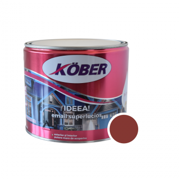 Vopsea email Kober Ideea pentru lemn/metal/sticla, interior/exterior, maro roscat, 2,5 l