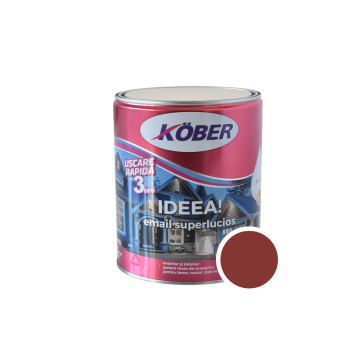 Vopsea email Kober Ideea pentru lemn/metal/sticla, interior/exterior, maro roscat, 4 l