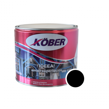 Vopsea email Kober Ideea pentru lemn/metal/sticla, interior/exterior, negru, 2,5 l