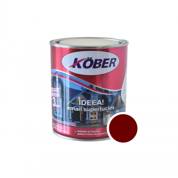 Vopsea email Kober Ideea pentru lemn/metal/sticla, interior/exterior, rosu vin, 0,75 l