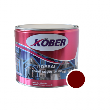 Vopsea email Kober Ideea pentru lemn/metal/sticla, interior/exterior, rosu vin, 2,5 l