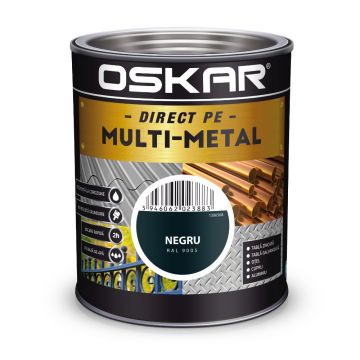 Vopsea email Oskar Direct pe Multimetal, exterior, pe baza de apa, negru RAL 9005 , 0.75 l