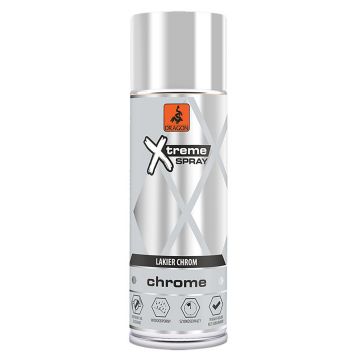 Vopsea spray de tip lac decorativ Dragon Xtreme Crom, argintiu, lucios, interior/exterior, 400 ml