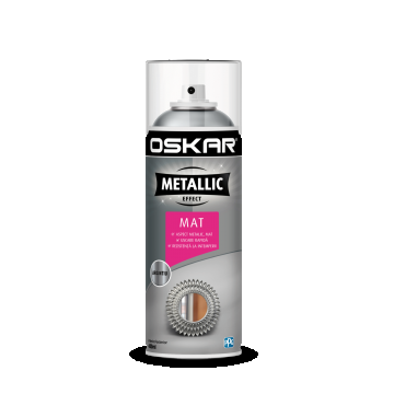 Vopsea spray Oskar Metallic Effect, argintiu, mat, interior/exterior, 400 ml