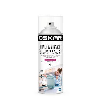 Vopsea spray pentru lemn / metal chalk & vintage efect Oskar, matte varnish, mat, interior/exterior, 400 ml