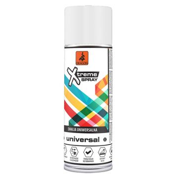 Vopsea spray universala Dragon Xtreme, alb RAL 9003, mat, interior/exterior, 400 ml
