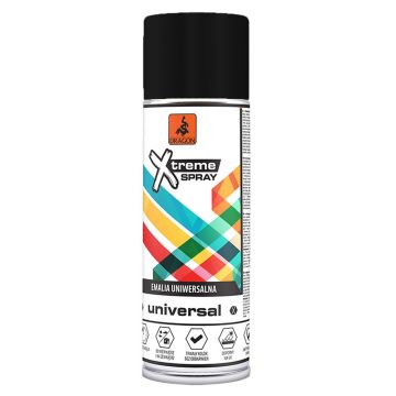 Vopsea spray universala Dragon Xtreme, negru RAL 9011, mat, interior/exterior, 400 ml