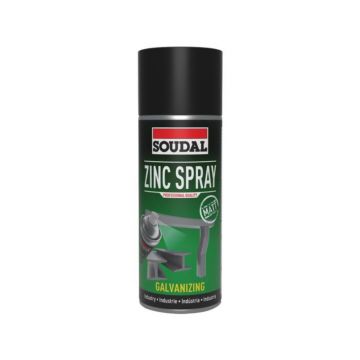 Vopsea spray zinc pentru protectie Soudal, argintiu, mat, interior/exterior, 400 ml