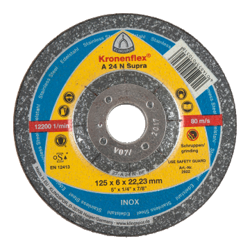 Disc polizare pentru inox, Klingspor 2922, 125 x 22.23 x 6 mm