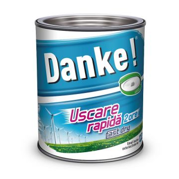 Email Danke uscare rapida, pentru metal, lemn, zidarie, exterior/interior, alb, lucios, 0.75 l