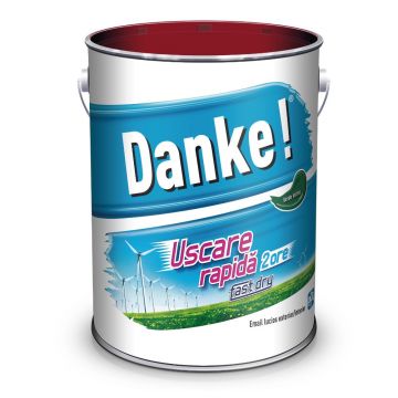 Email Danke uscare rapida, pentru metal, lemn, zidarie, exterior/interior, verde inchis, lucios, 4 l