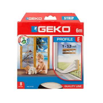 Garnitura adeviza Geko Strip, EPDM, alb, 9 x 4 mm x 6 m