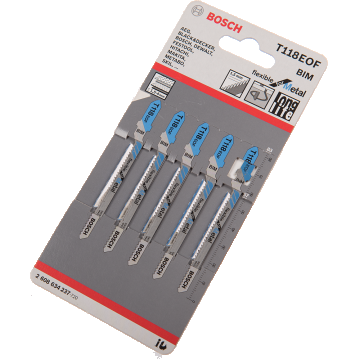 Set cinci panze pentru ferastrau vertical pentru metal, Bosch T118EOF,  83 mm, 1,5 mm