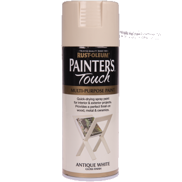 Vopsea spray decorativa Rust-Oleum Painter`s Touchs, alb antic, lucios, interior/exterior, 400 ml