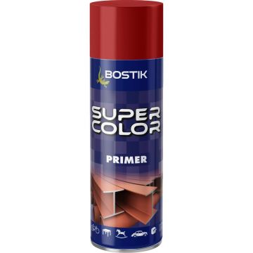 Vopsea spray grund acrilic cu uscare rapida Bostik Super Color, rosu, mat, interior/exterior, 400 ml