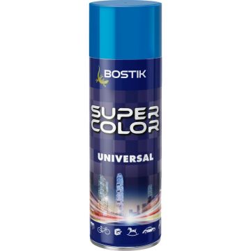 Vopsea spray universala decorativa Bostik Super Color, albastru RAL 5015, mat, interior/exterior, 400 ml