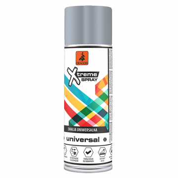 Vopsea spray universala Dragon Xtreme, argintiu RAL 9006, mat, interior/exterior, 400 ml