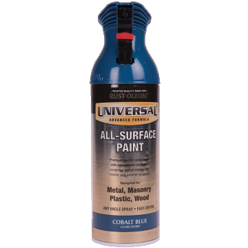 Vopsea spray universala Rust-Oleum, albastru cobalt, lucios, interior/exterior, 400 ml