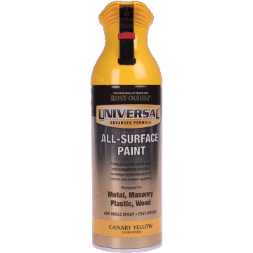 Vopsea spray universala Rust-Oleum, galben, lucios, interior/exterior, 400 ml