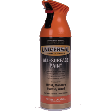 Vopsea spray universala Rust-Oleum, portocaliu, lucios, interior/exterior, 400 ml