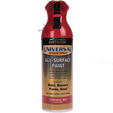 Vopsea spray universala Rust-Oleum, rosu cardinal, lucios, interior/exterior, 400 ml