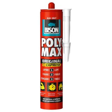 Adeziv si etanseizant BISON Poly Max Original Express, alb, 425 g