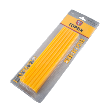 Batoane silicon Topex pentru pistol de lipit, galben, 11 x 250 mm, set 12 buc