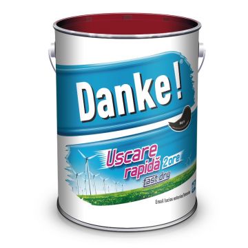 Email Danke uscare rapida, pentru metal, lemn, zidarie, exterior/interior,  negru, lucios, 4 l