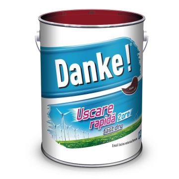 Email Danke uscare rapida, pentru metal, lemn, zidarie, exterior/interior, visiniu, lucios, 4 l