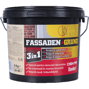 Grund pentru tencuiala Oskar Fassaden, interior/exterior, 8Kg