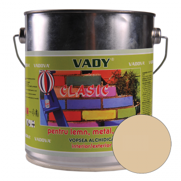 Vopsea alchidica Vady clasic, pentru lemn/metal/zidarie, interior/exterior,crem, 3 kg