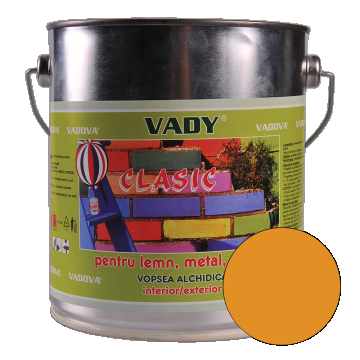 Vopsea alchidica Vady clasic, pentru lemn/metal/zidarie, interior/exterior, ocru, 3 kg