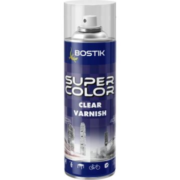 Vopsea spray lac Bostik Super Color, transparent, satin mat, interior/exterior, 400 ml