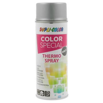 Vopsea spray rezistenta la temperaturi inalte Dupli-Color, argintiu, mat, interior/exterior, 400 ml