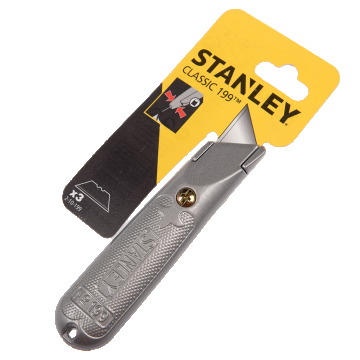 Cutter cu lama trapezoidala, Stanley 199E + 2 rezerve