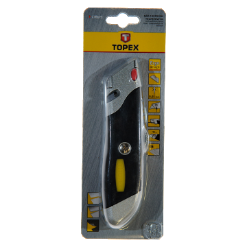 Cutter cu lama trapezoidala,  Topex 17B173 +  6 rezerve