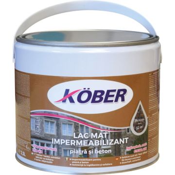 Lac impermeabilizant pentru piatra si beton L5050M Kober, transparent, mat, 2.5 L